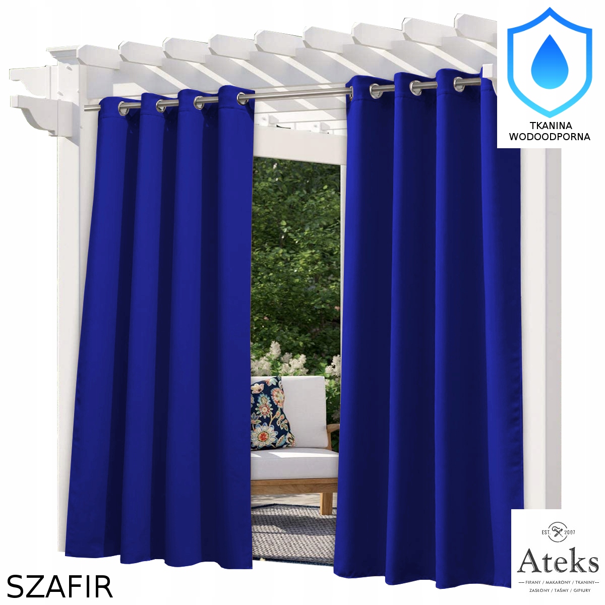 Zasłony ogrodowe na taras 155x220 wys. szafir Typ inny