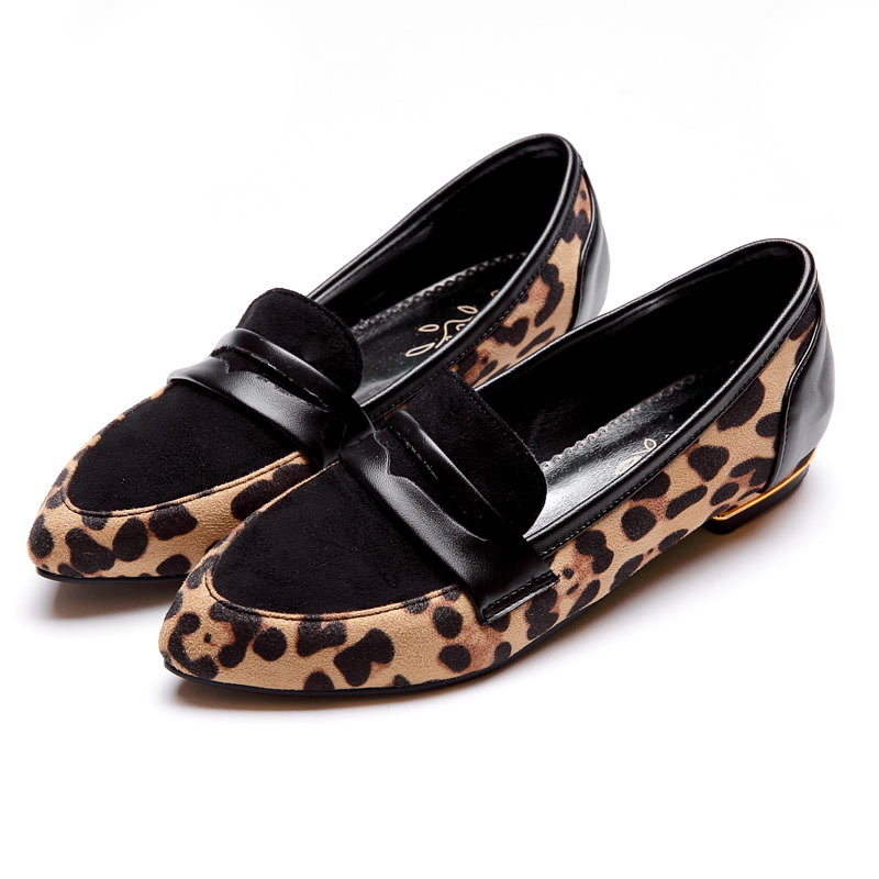 Półbuty lordsy mokasyny w panterkę eko zamsz 34 Wzór dominujący bez wzoru