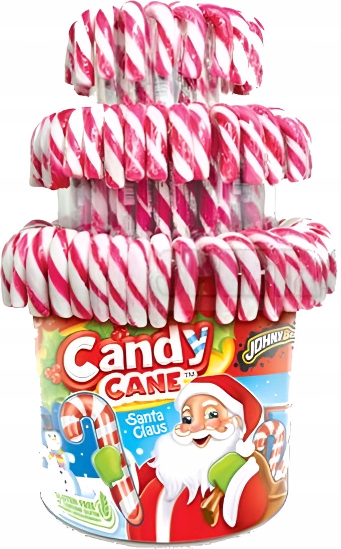 Cukrová tyčinka Lízátko na Vánoce s jahodovou příchutí, červená 28 g, 50 kusů