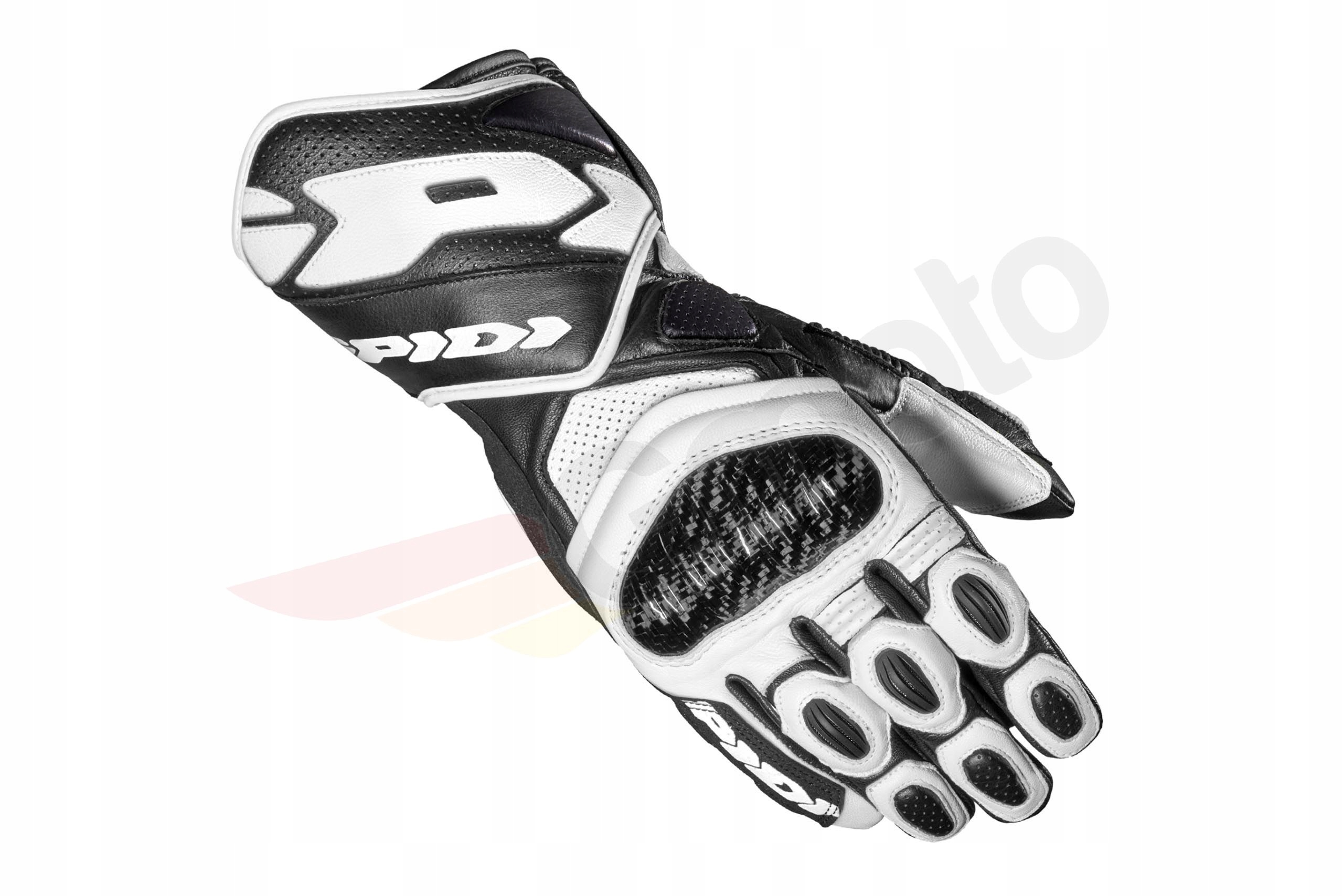 Rękawice Spidi Carbo 7 biało-czarne 2XL