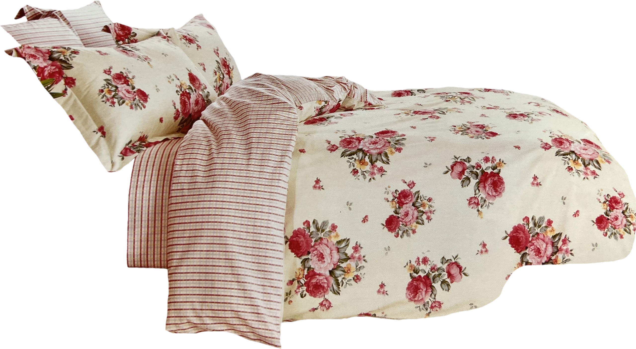 Povlečení 160x200 Bavlna Saténová Povlečení Sada Povlečení Květy Růže