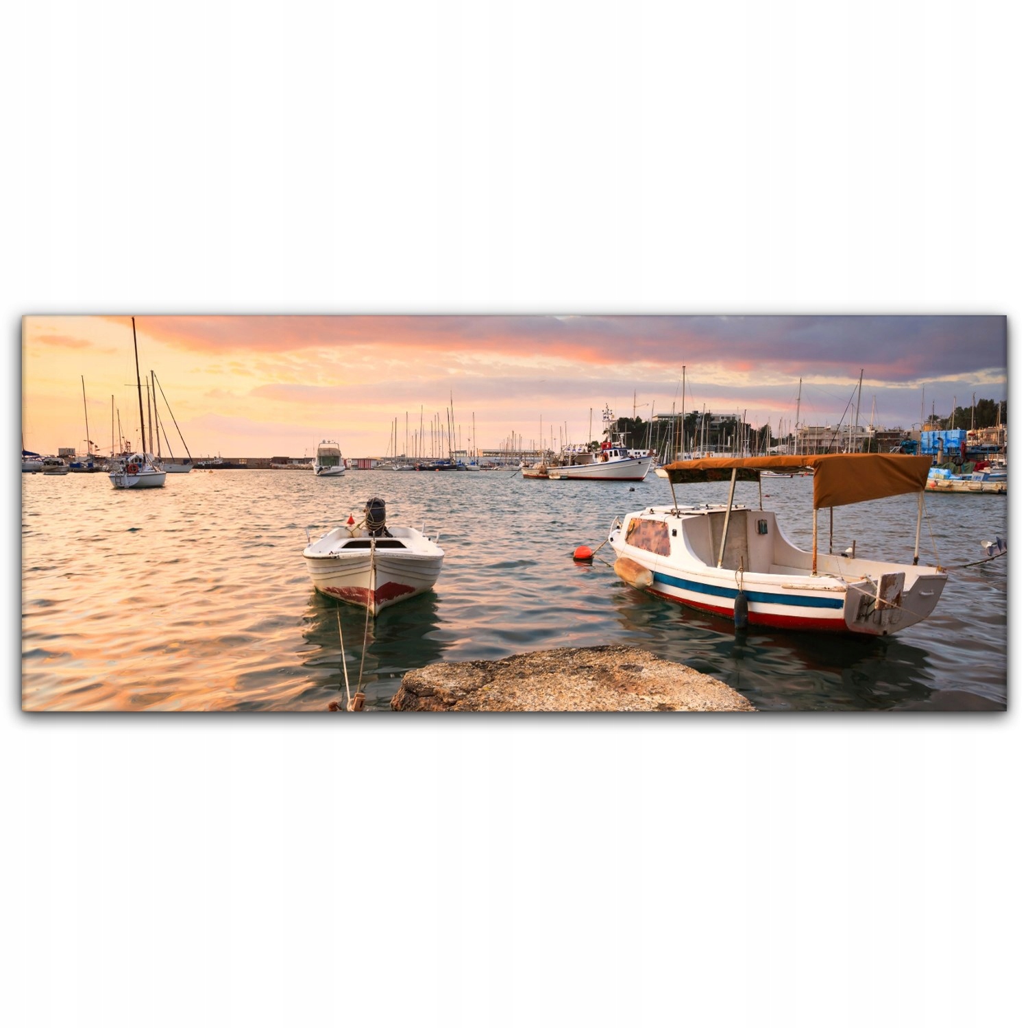 

Obraz płótno z foto 125x50 Ateny Przystań Miasto