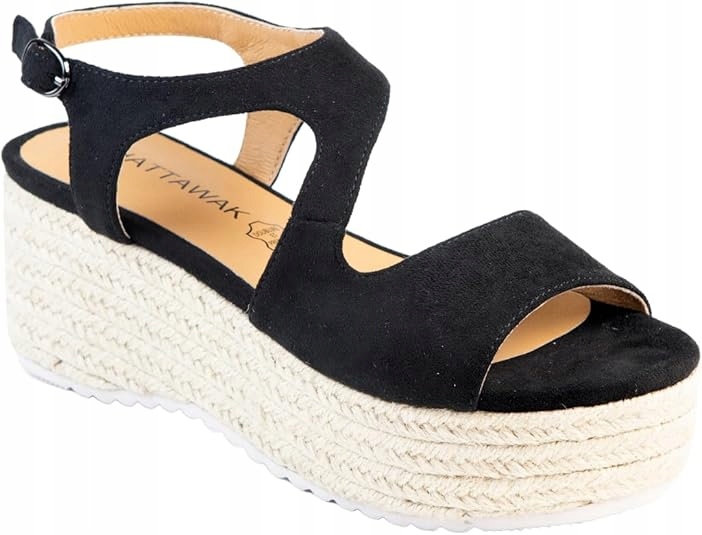 Chattawak Sandály Espadrilky Na Klínku Černé 40 6DA