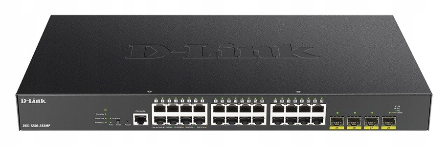 D-link Přepínač DGS-1250-28XMP 24GE PoE+ 4SFP+