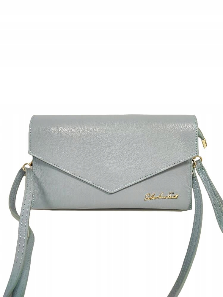 Salvadore Feretti kožená kabelka psaníčko světle modrá