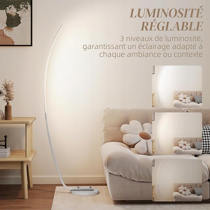 Lampa Homcom se 3 nastavitelnými úrovněmi jasu, moderní, 147 cm