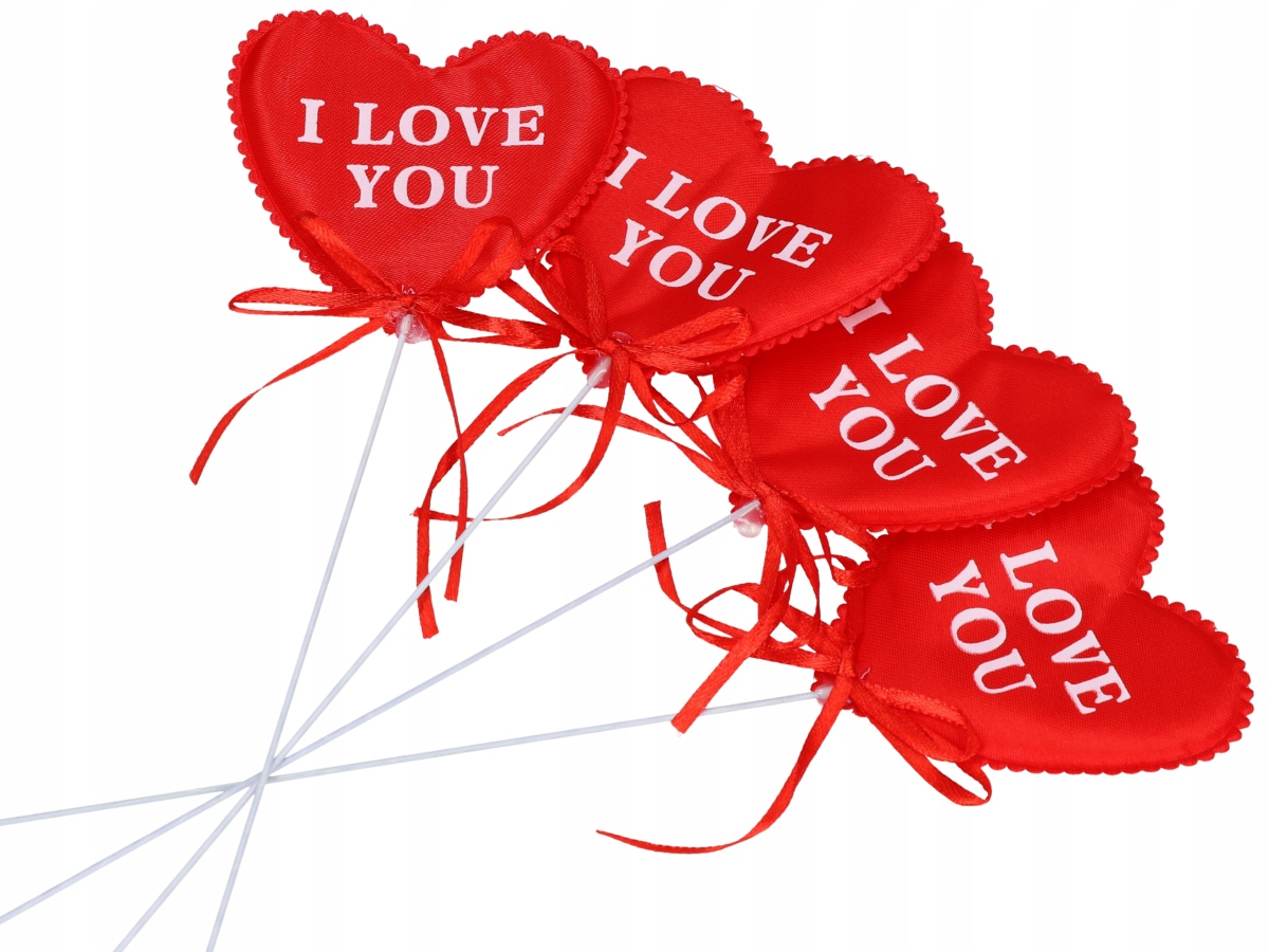 SERCE SERDUSZKA KOCHAM CIĘ NA PIKU WALENTYNKI 4szt Marka Dekorstar