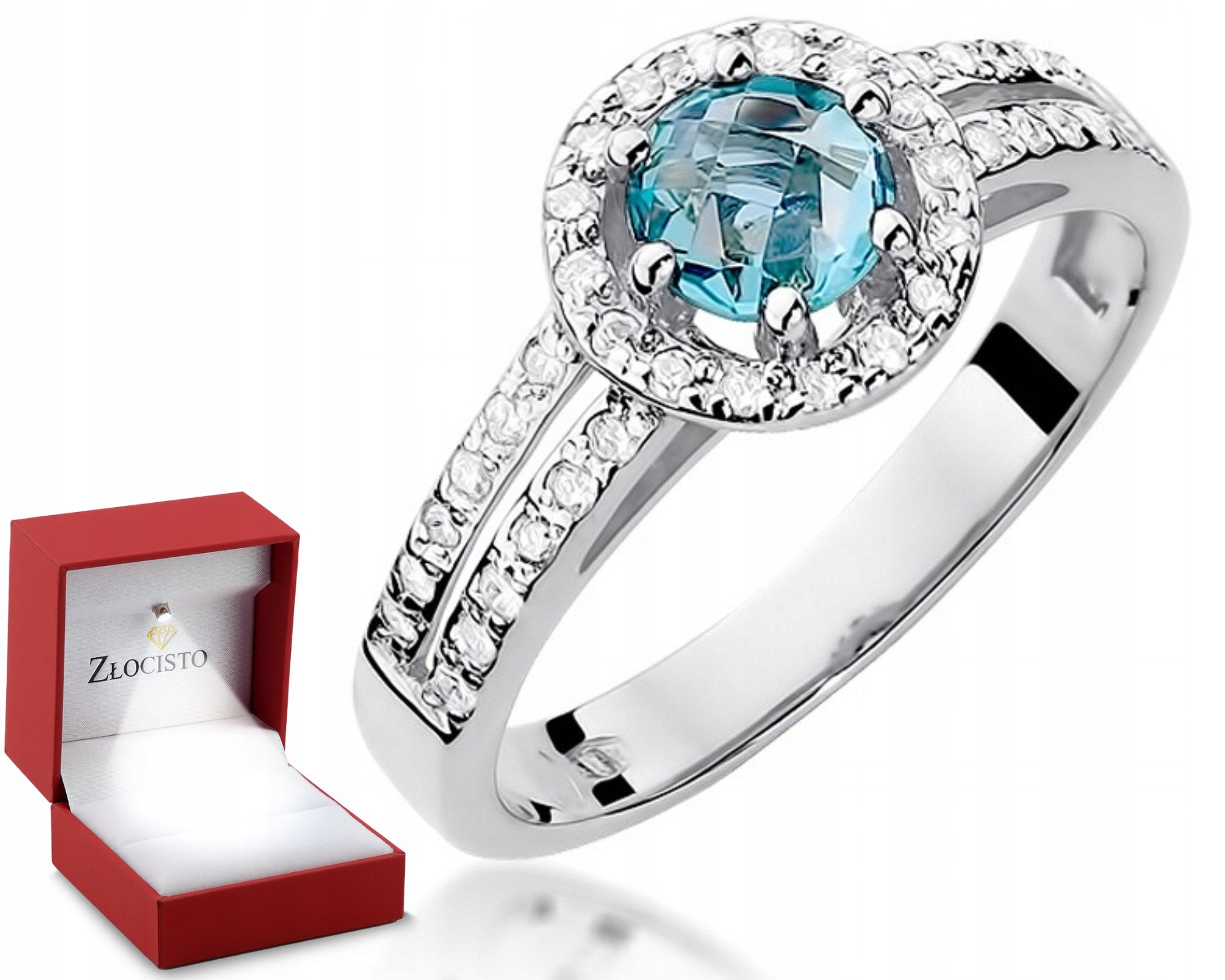 Bohatý prstýnek Topaz Diamanty 0.585 Gravírování