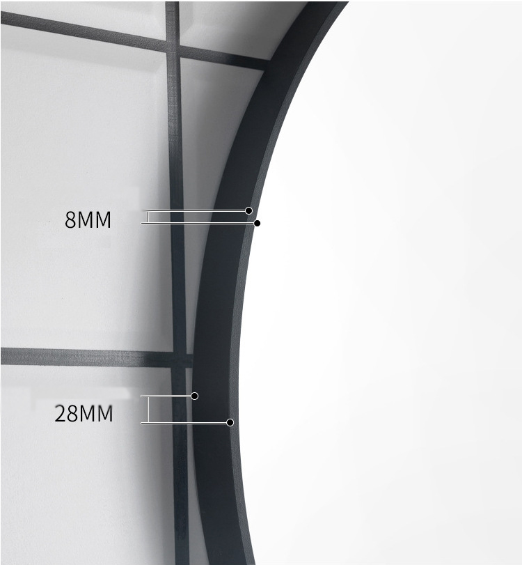 LUSTRO W METALOWEJ RAMIE OKRĄGŁE 50 CM ŁAZIENKA SALON LOFT Kształt koło