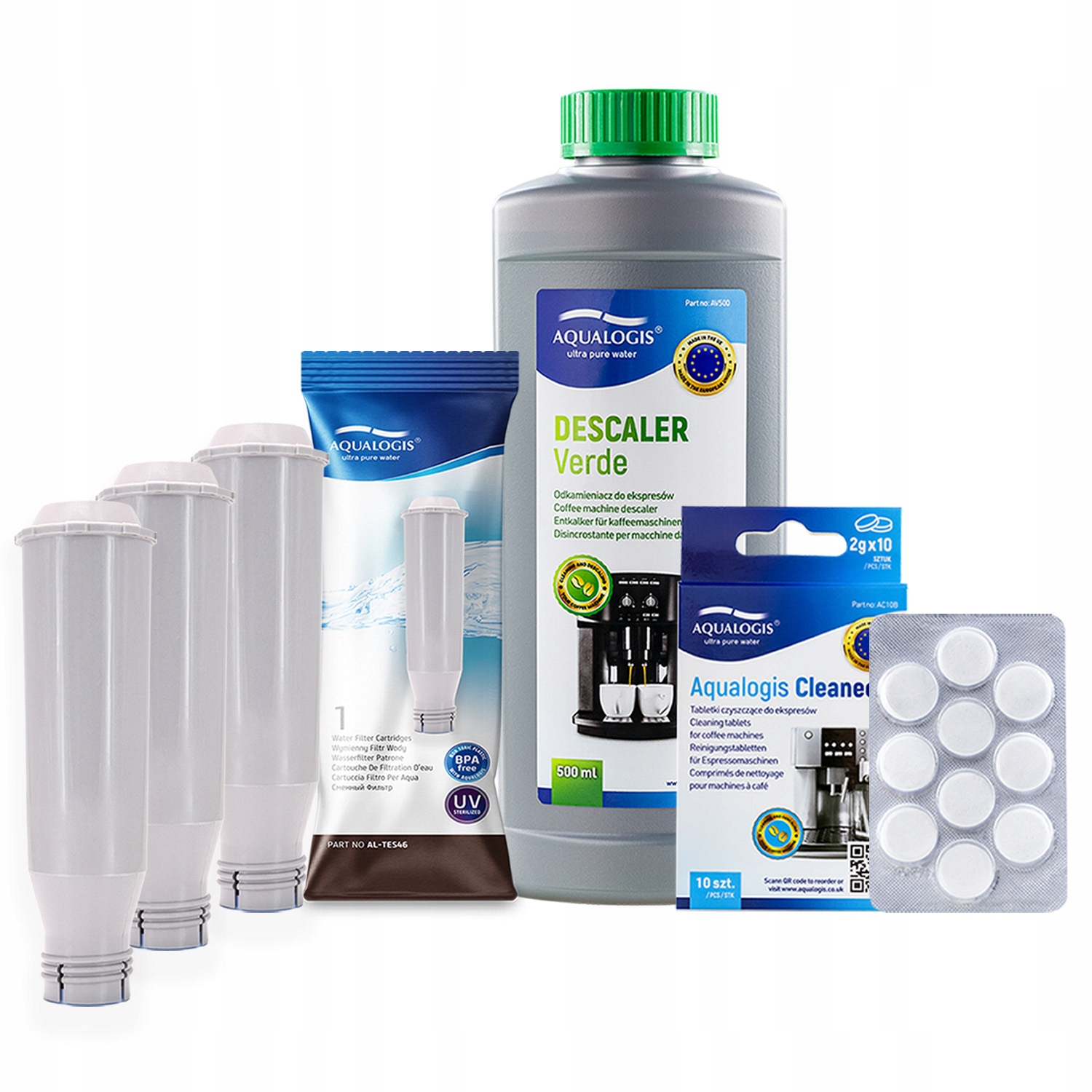 3x Filtr do kávovaru Krups AL-TES46 Odvápňovač 500 ml Tablety