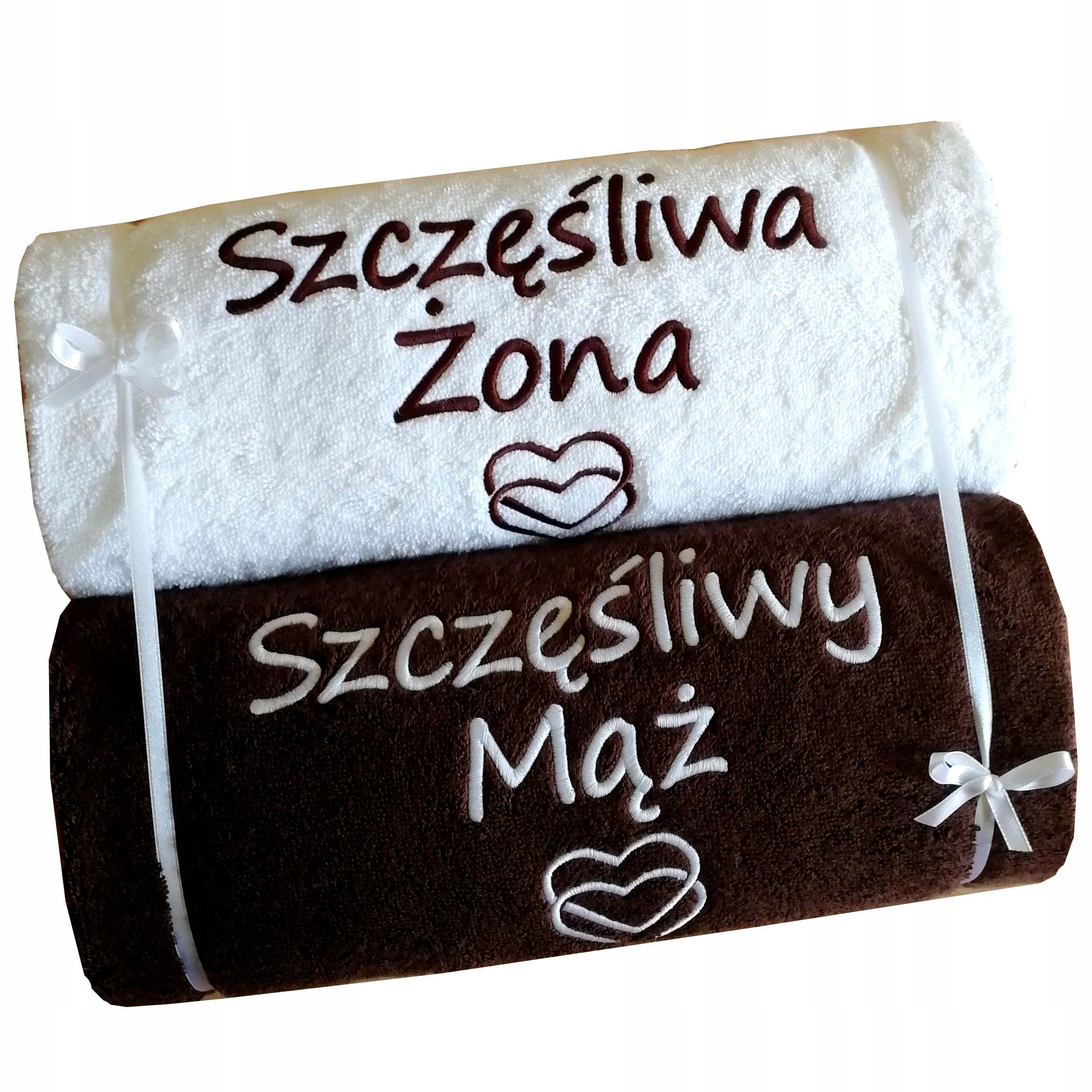 Dárek na Svatba Svatební Hostina výročí 2 ručníky s Výšivkou s nápisem Jméno výjimečné