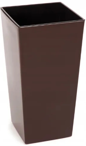 Donica Finezja Połysk Kwadrat Z Wkładem 35X35cm H68cm Brązowa