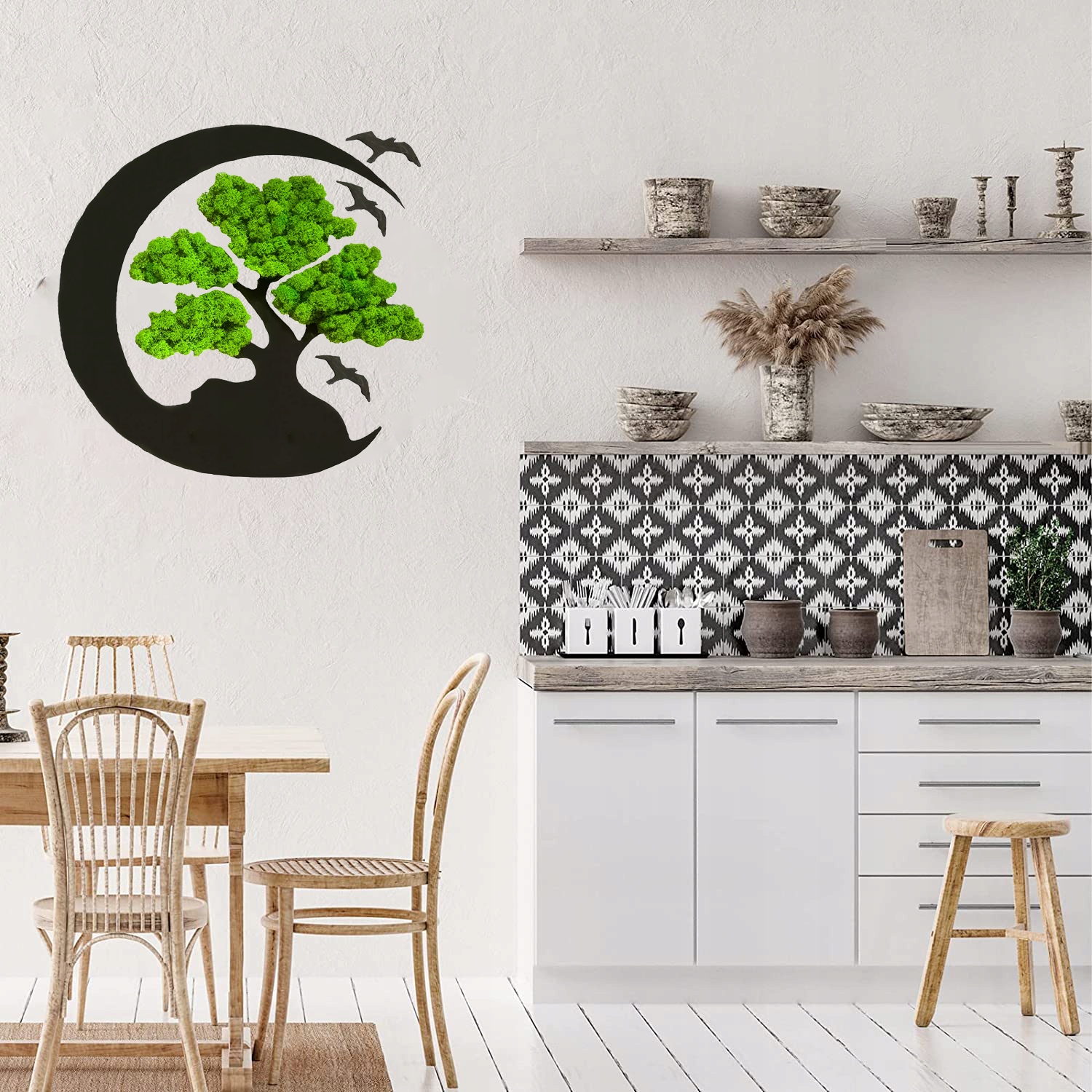 OBRAZ Z MCHU BONSAI MECH CHROBOTEK ŻYWY OBRAZ DRZEWO ŻYCIA PREZENT GRAWER Forma w ramce