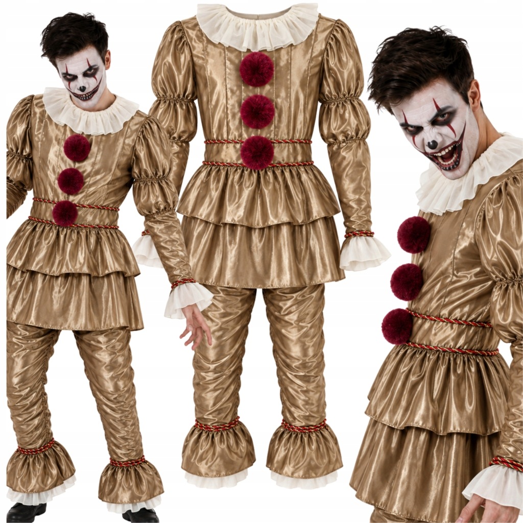 Kostým Klauna Overalu Převlek Strašidelný Klaun Na Halloween Cosplay L XL