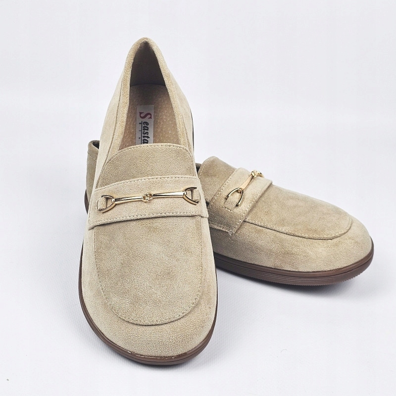 Mokasíny barefoot dámské béžové polobotky kůže měkké pohodlné ploché r 40