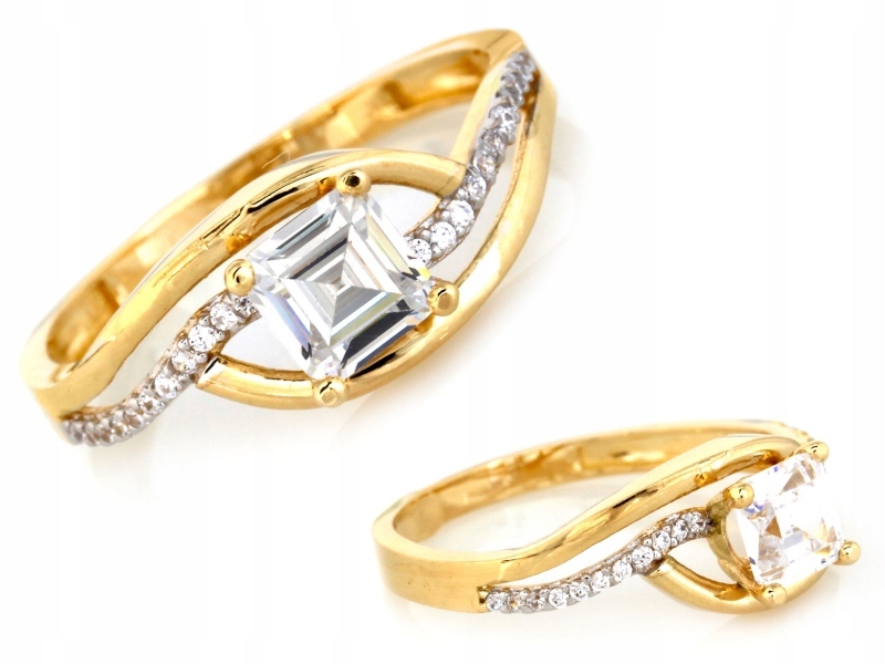 Zlatý prstýnek 585 s zirkony a centrálním očkem, bohatě zdobený r16