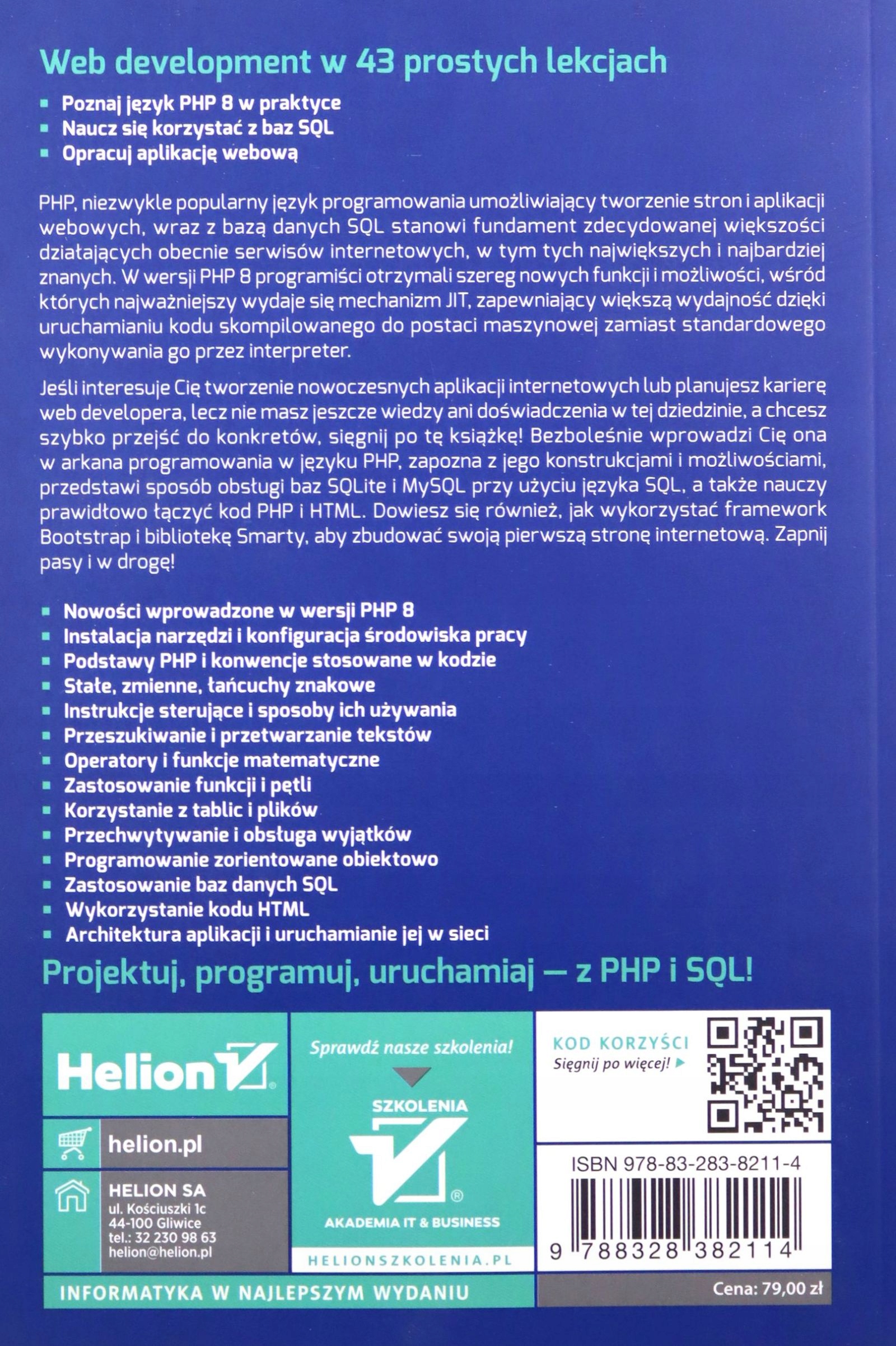 PHP 8 I SQL. PROGRAMOWANIE DLA POCZĄTKUJĄCYCH W 43 Stan opakowania oryginalne