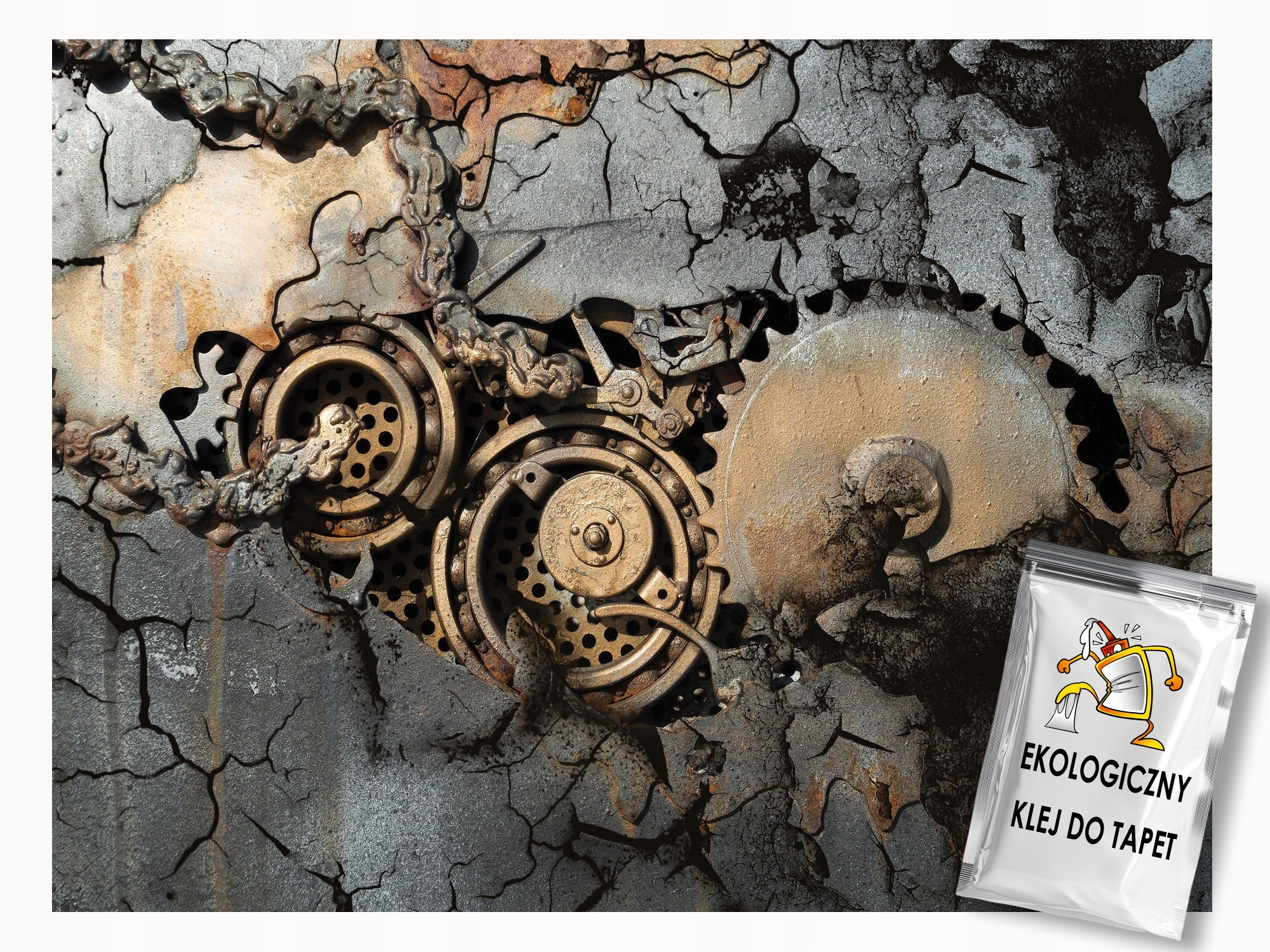 Fototapeta Flizelina Abstrakce 3D Ozubení Beton Loft 300x210 lepidlo