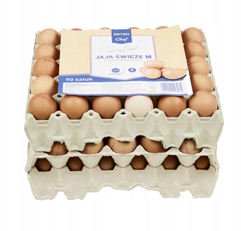 Levně Metro Chef Dezinfikovaná vejce z podestýlkového chovu Velikost M 90 kusů