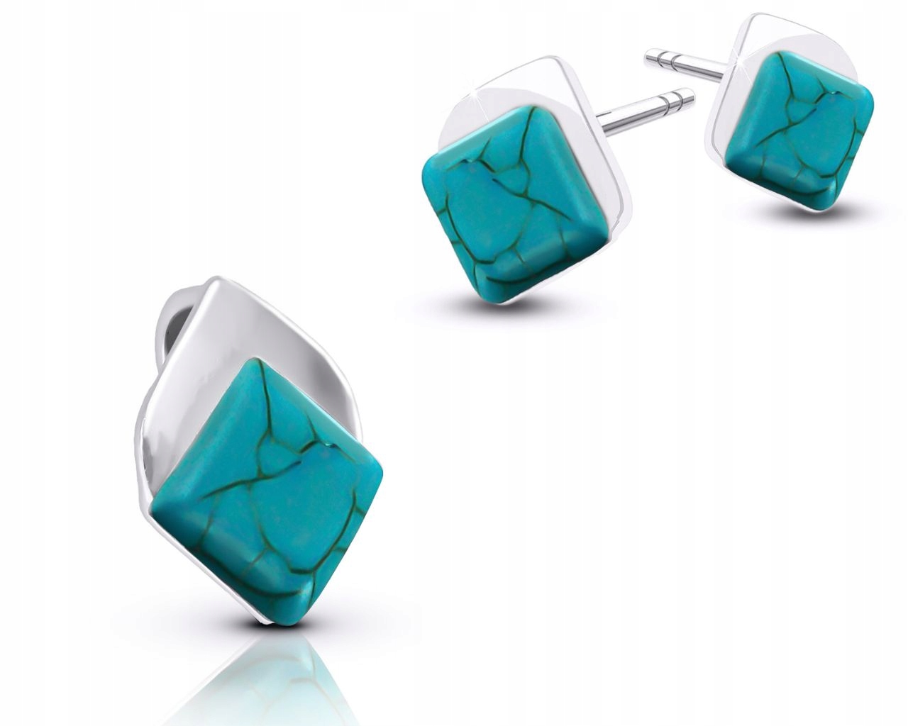 Sada stříbrných šperků Náušnice a přívěsek s tyrkysem pro ženy ryzost 925