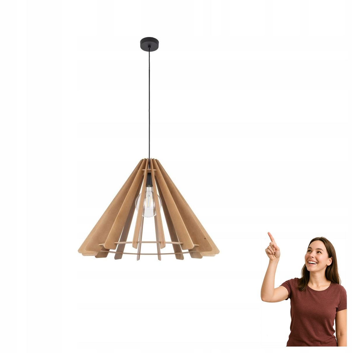 Závesná lampa Eris Wood 6611 Tk Lighting