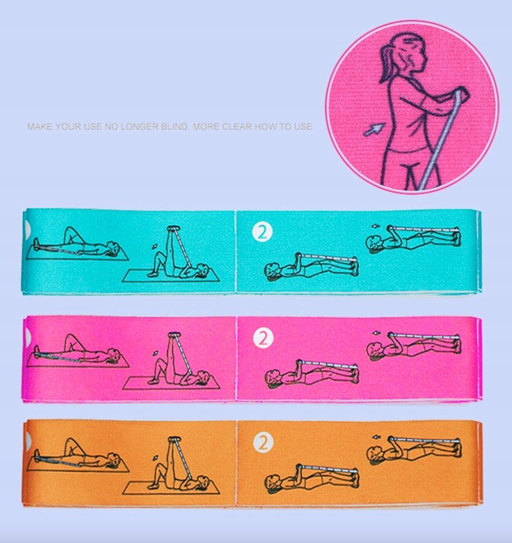 Guma, taśma do Yogi Joga / Niebieska Szerokość 4 mm