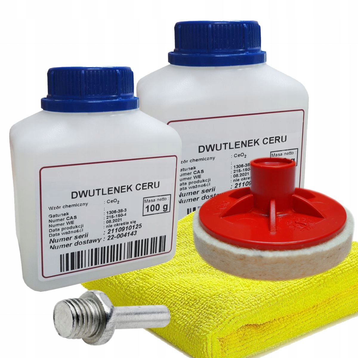 Tlenek Ceru 500g Zestaw Do Polerowania Szyb Usuwania Rys Na Szybie Filc