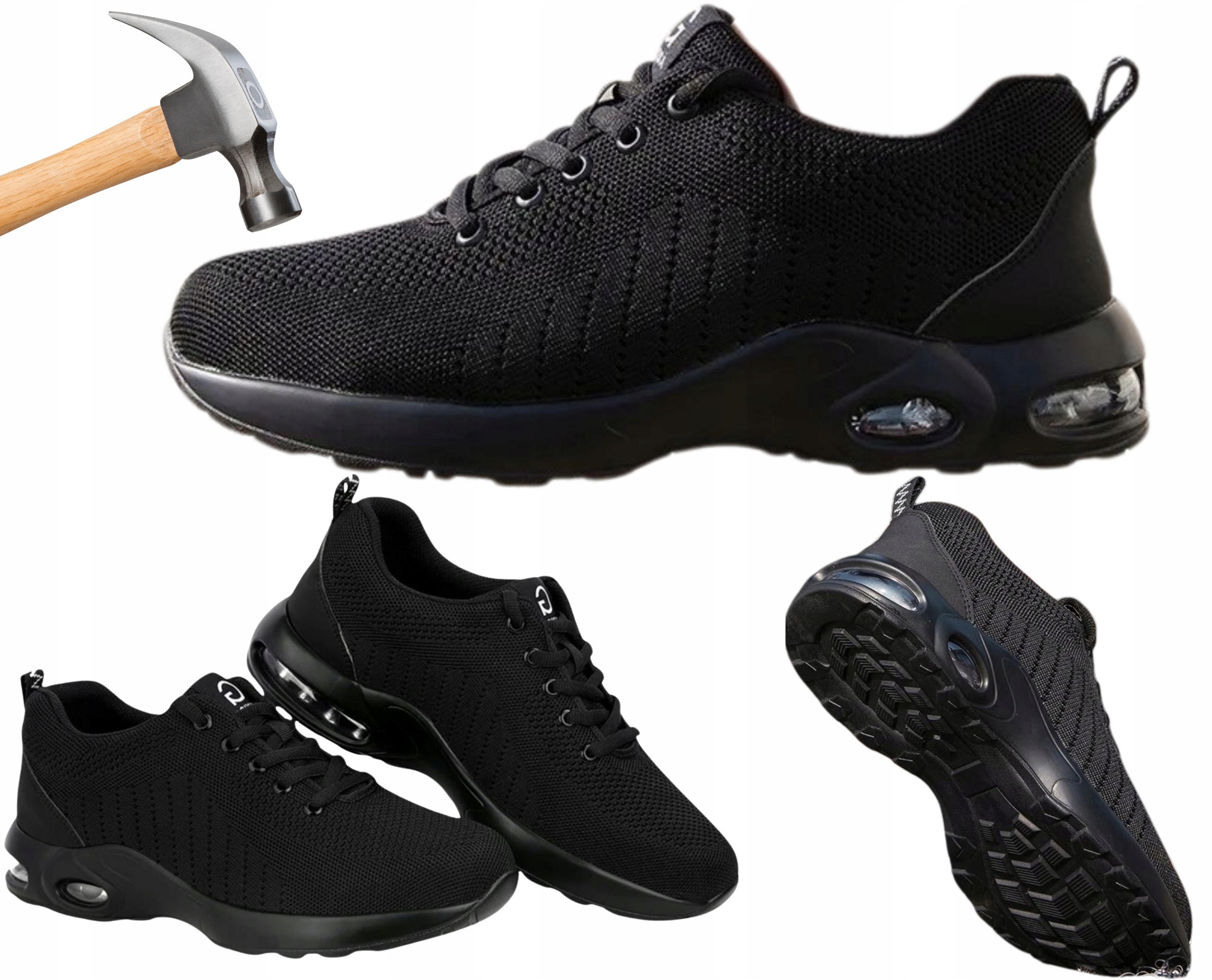 Męskie buty robocze ochronne Bhp przewiewne z metalowym noskiem