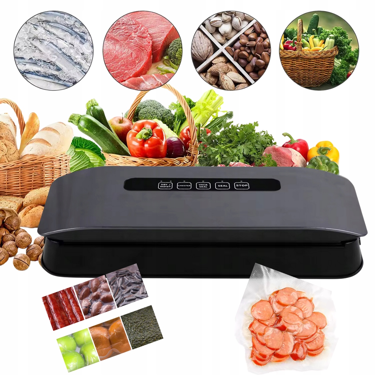 Vakuová Svářečka Pro Balení Potravin Balička 100W 110 Sáčků Bonus