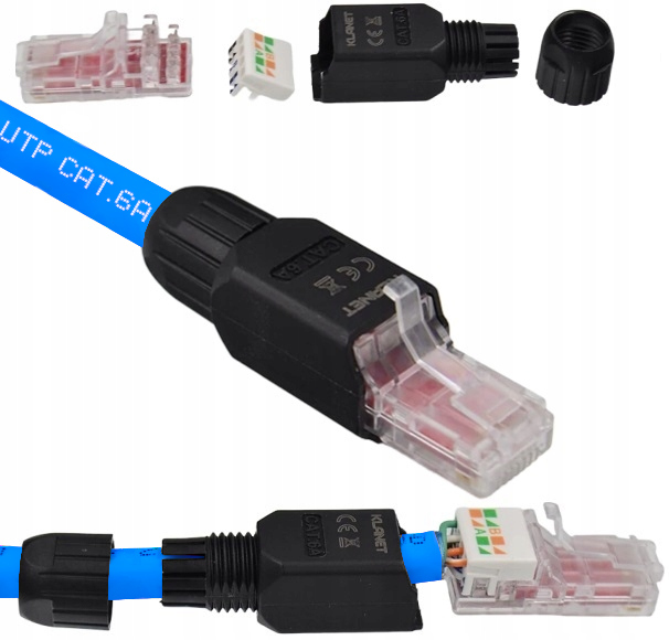 Wtyk Wtyczka RJ45 Utp KAT.6A Beznarzędziowy Skręcany