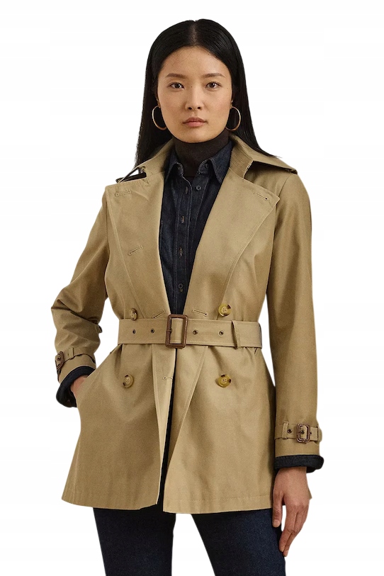 Lauren Ralph Lauren dámský kabát béžové barvy, přechodový, dvouřadý vel. Xs