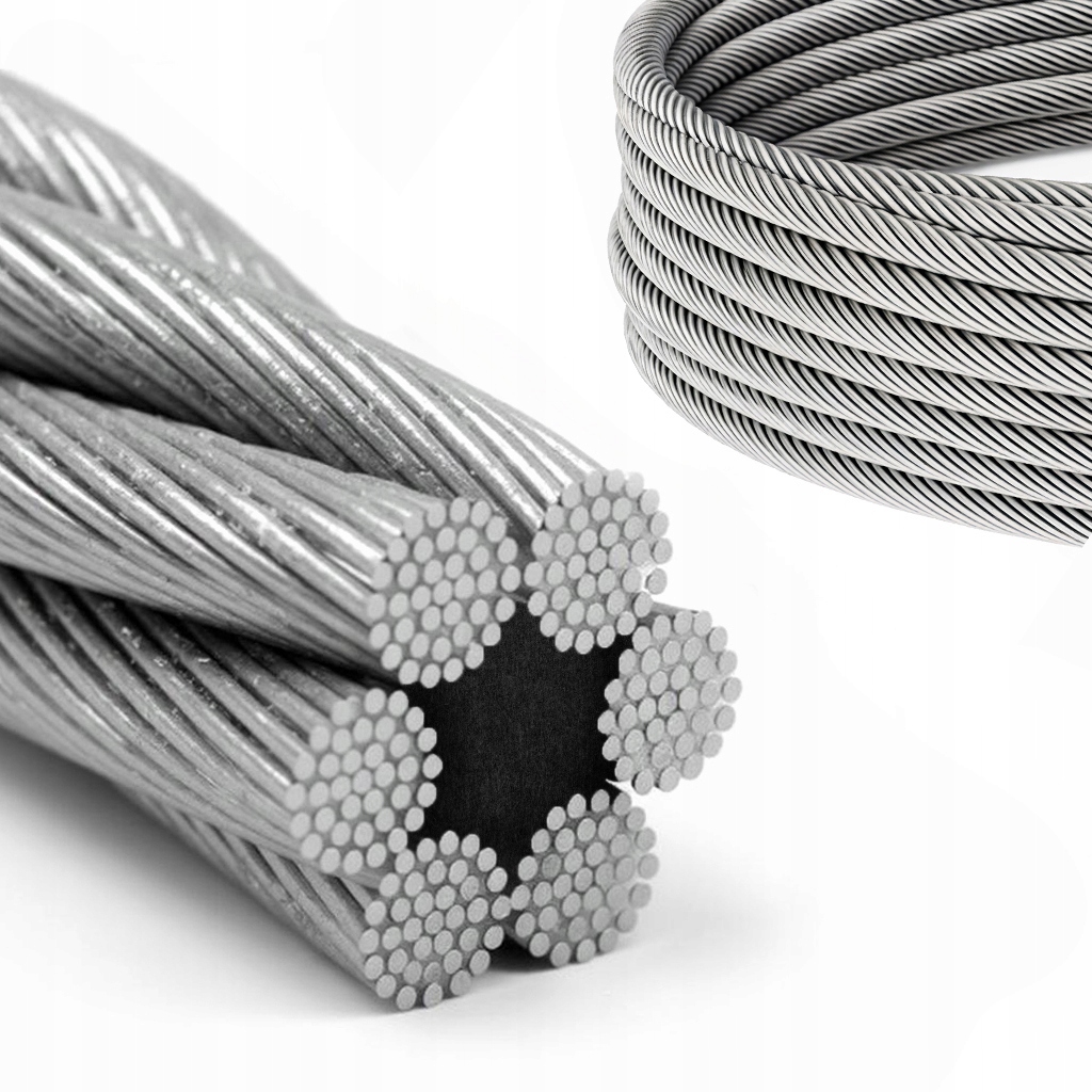 Lina stalowa ocynkowana 10mm splot 6x37 ocynk 10m budowlana, rolnicza drut