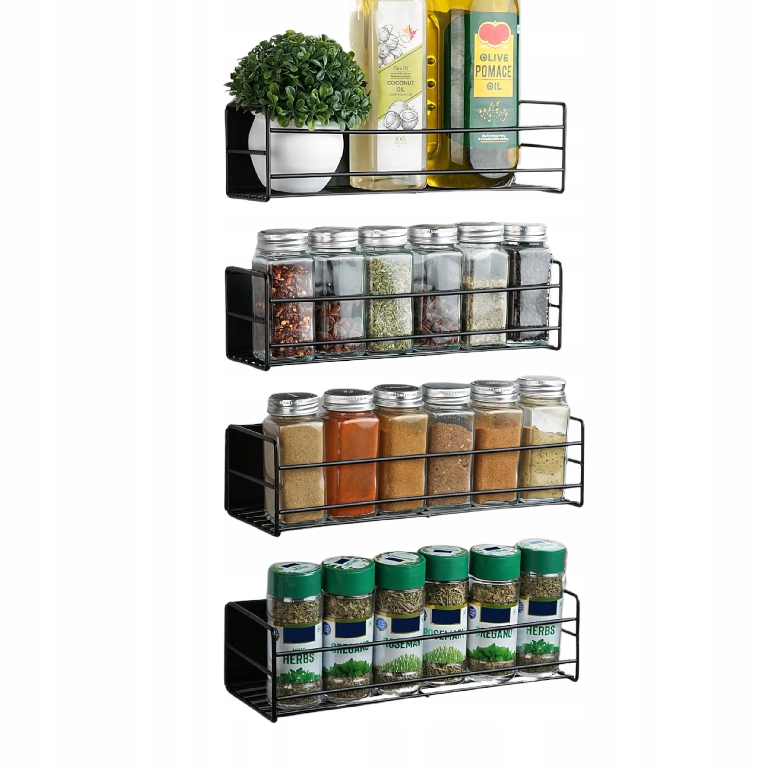 PÓŁKI MAGNETYCZNE NA LODÓWKĘ PRALKĘ PRZYPRAWY REGAŁY NA MAGNES ORGANIZER x4