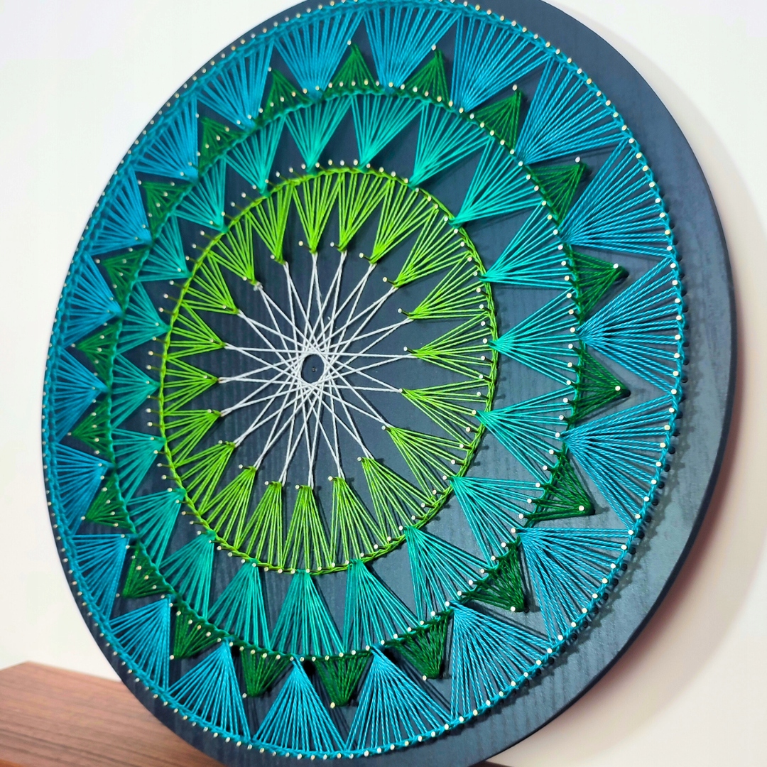 Rozeta Green Fairy s návodem String Art Box Diy