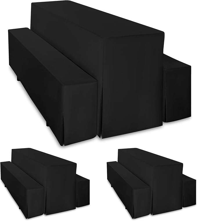 Obal na pivní lavičky Sada z polyesteru 2 ks Černá 220 x 70 cm