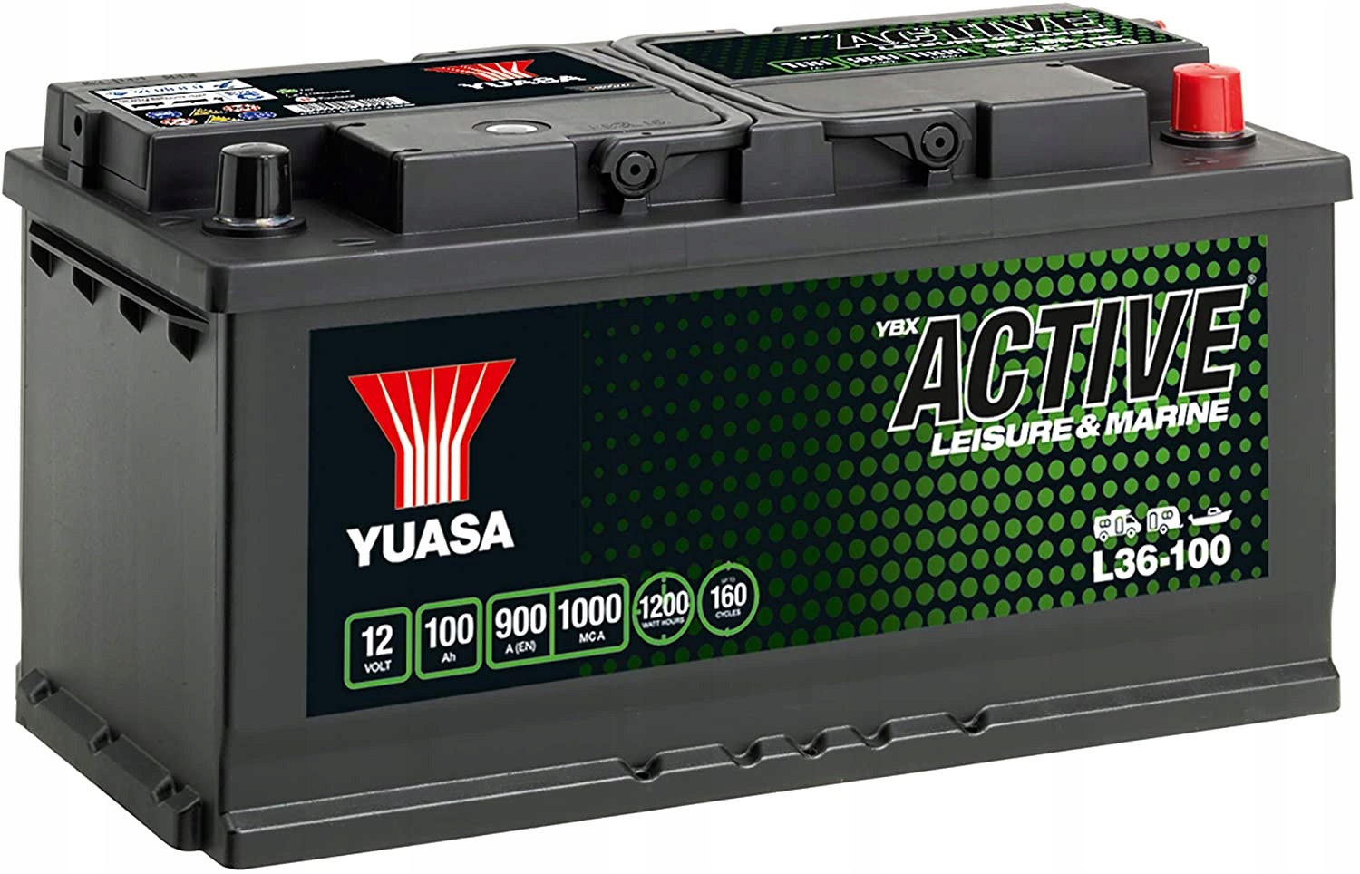 L36-100 - Yuasa аккумулятор 100ah 12V 900A P + глубокого разл