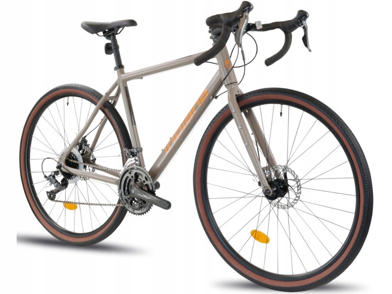 Rower gravel Indiana Claris M22 28 cali męski Brązowo-pomarańczowy