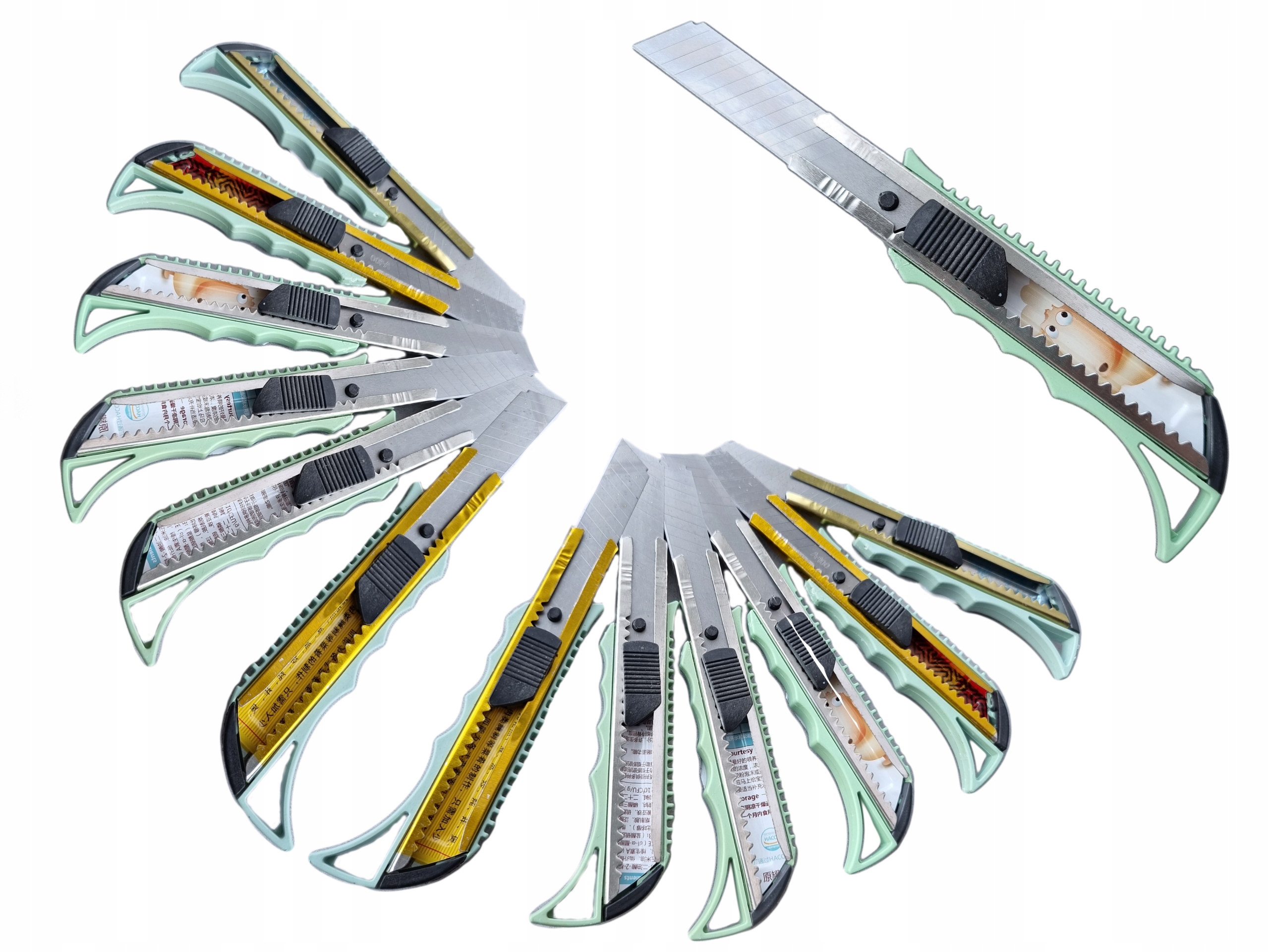 

Nóż Nożyk Do Tapet Tapeciak 12 szt Łamane Ostrza