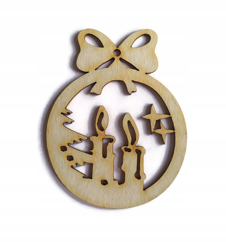 

Świąteczny dekor bombka z kokardą kartki WT224