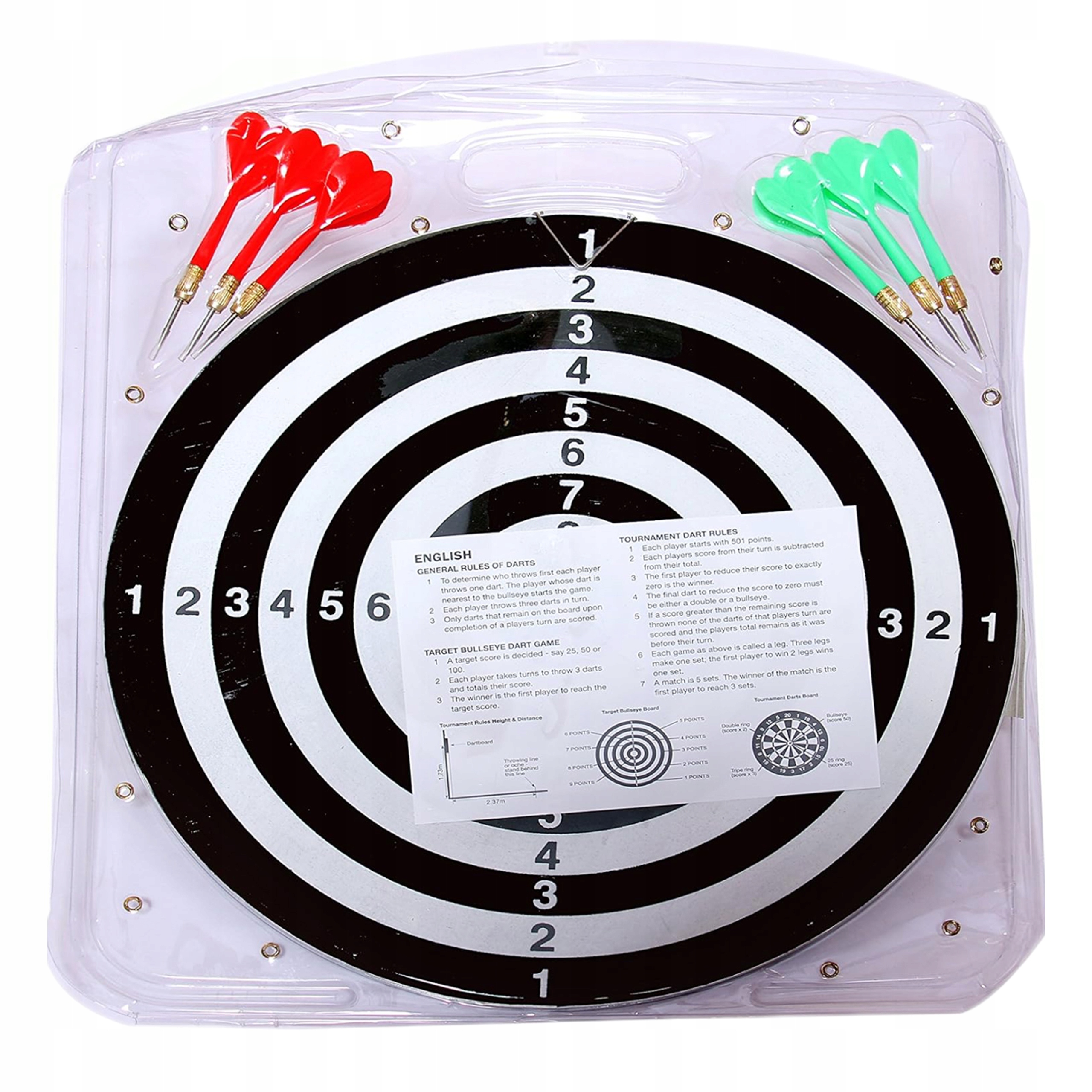 TARCZA DO RZUTEK DARTBOARD GAME GRA RZUTKI ZRĘCZNOŚCIOWA DWUSTRONNA 17'' Kod producenta RODZINNA GRA