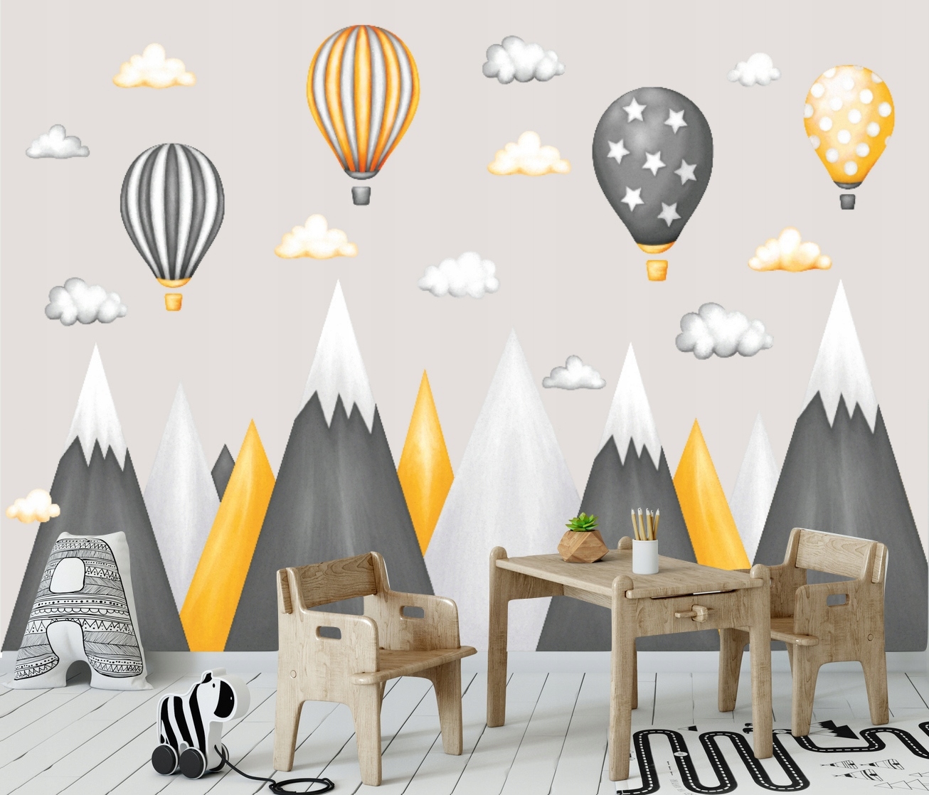 Fototapeta dla dzieci Góry góra chmury Balony Mega Marka inna