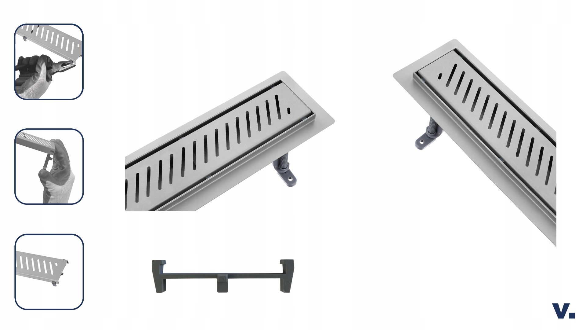 Odpływ liniowy VOGI RIGO ruszt PASKI - 50 cm Długość 50 cm