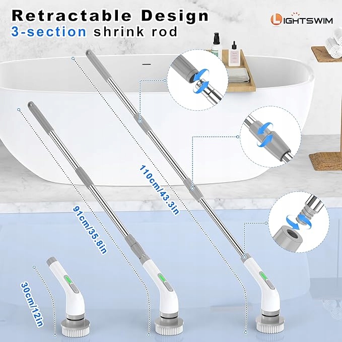 Levně Elektrický čisticí kartáč 7 v1 Lightswim