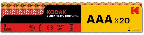 Bateria cynkowo-węglowa Kodak AAA (R3) 20 szt.