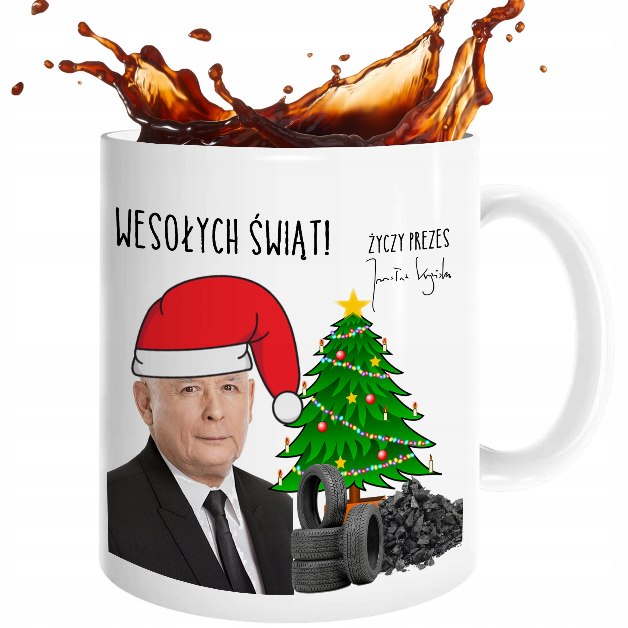 KUBEK ŚWIĄTECZNY KACZYŃSKI MAKŁOWICZ DUDA PREZENT+