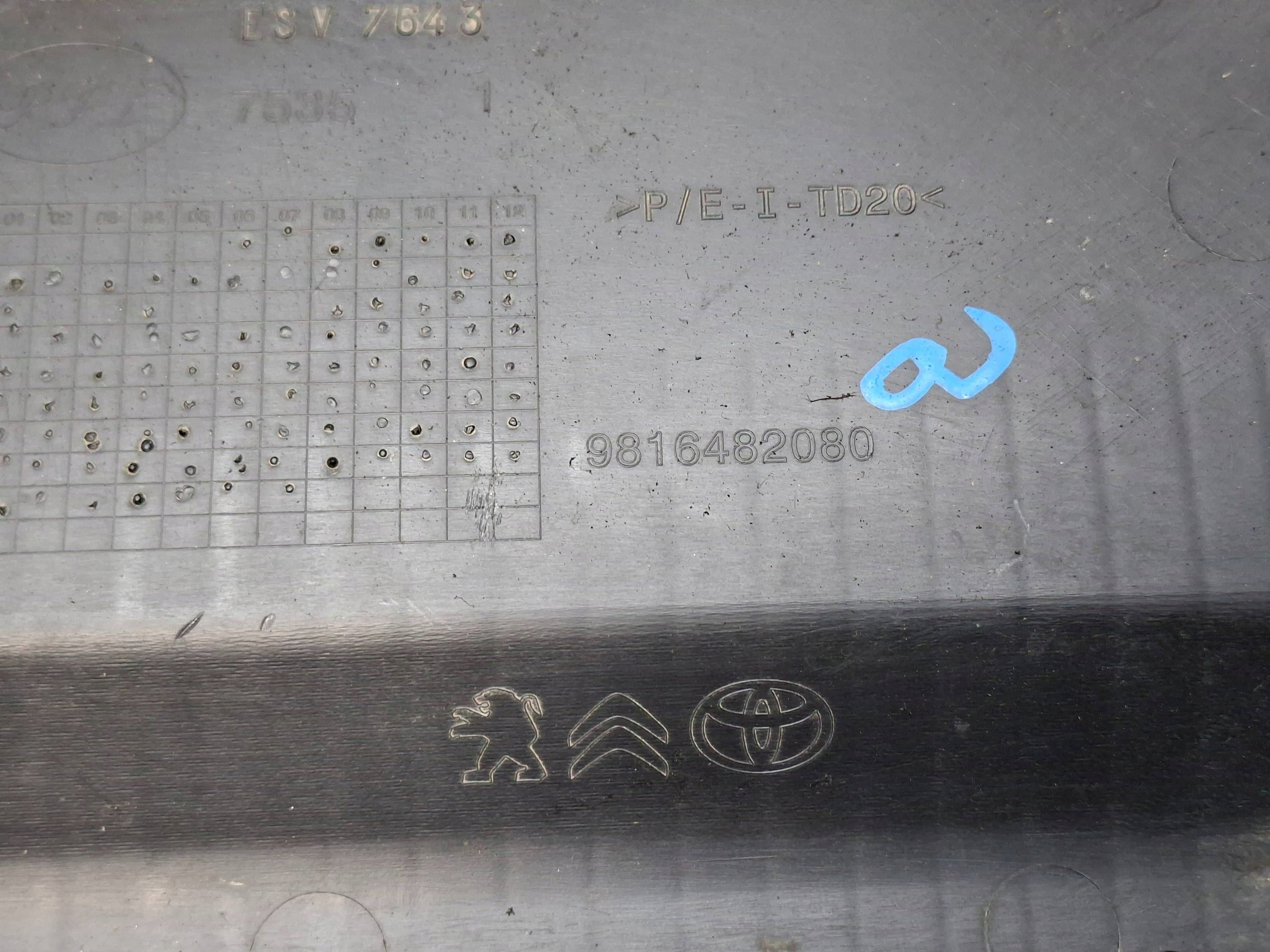 Blende Abdeckung Unterfahrschutz TOYOTA PROACE JUMPY SCUDO 16- 9816482080