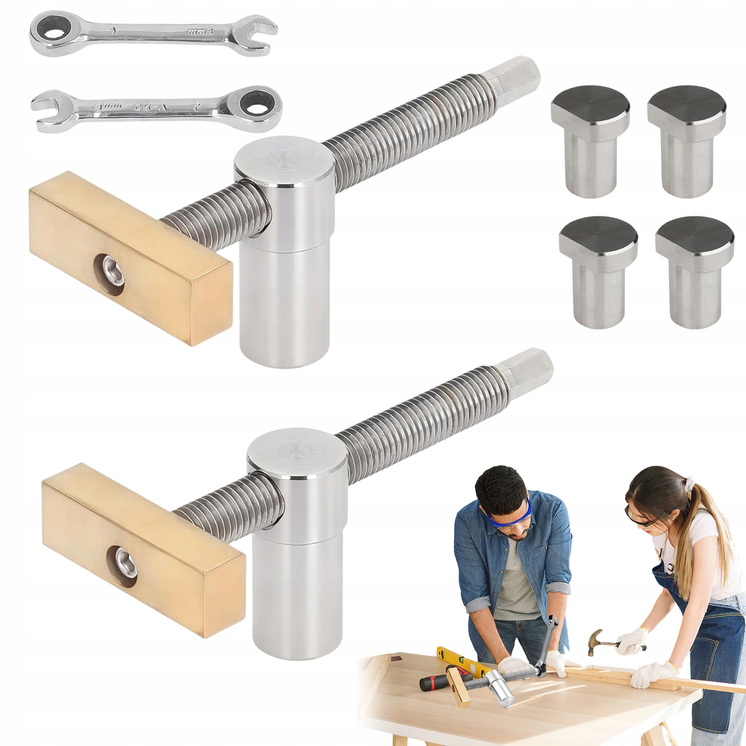 Malý Stolní Svěrák Na Opracování Dřeva Se 4 Bloky, 2 Kusy, 20 MM, Stříbrný