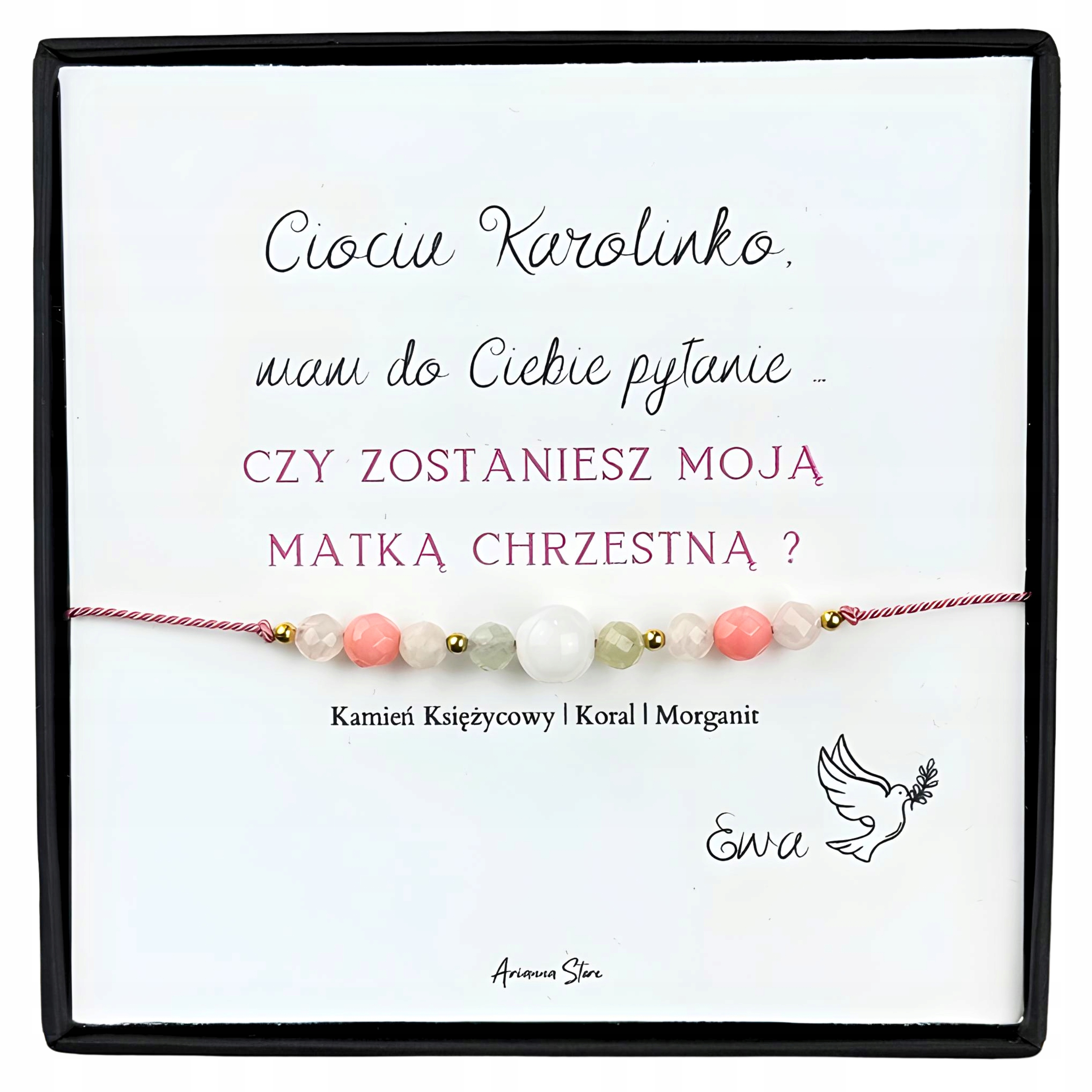 Czy zostaniesz moją Chrzestną Bransoletka Prośba o bycie Matką Chrzestną