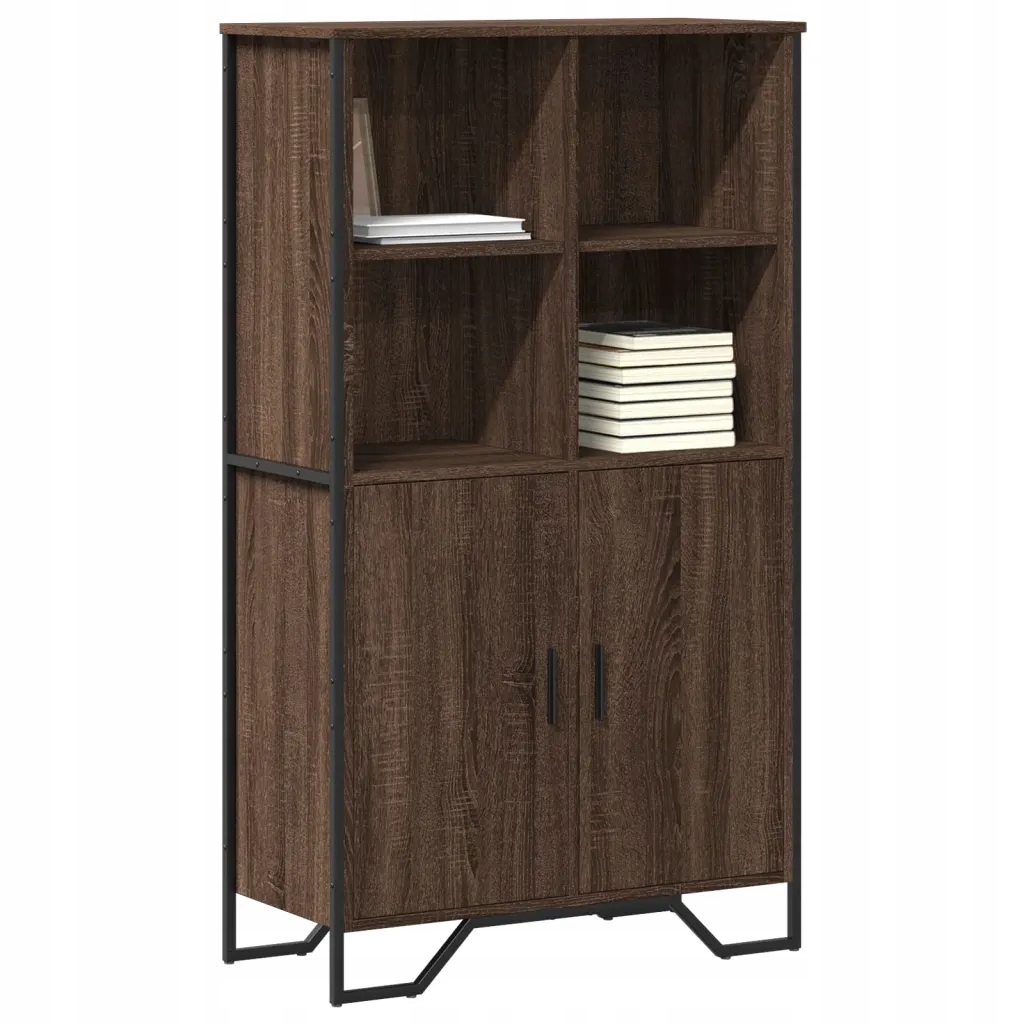 Highboard hnědý dub 79,5 x 35,5 x 137,5 cm kompozitní dřevo Hnědá 3295311