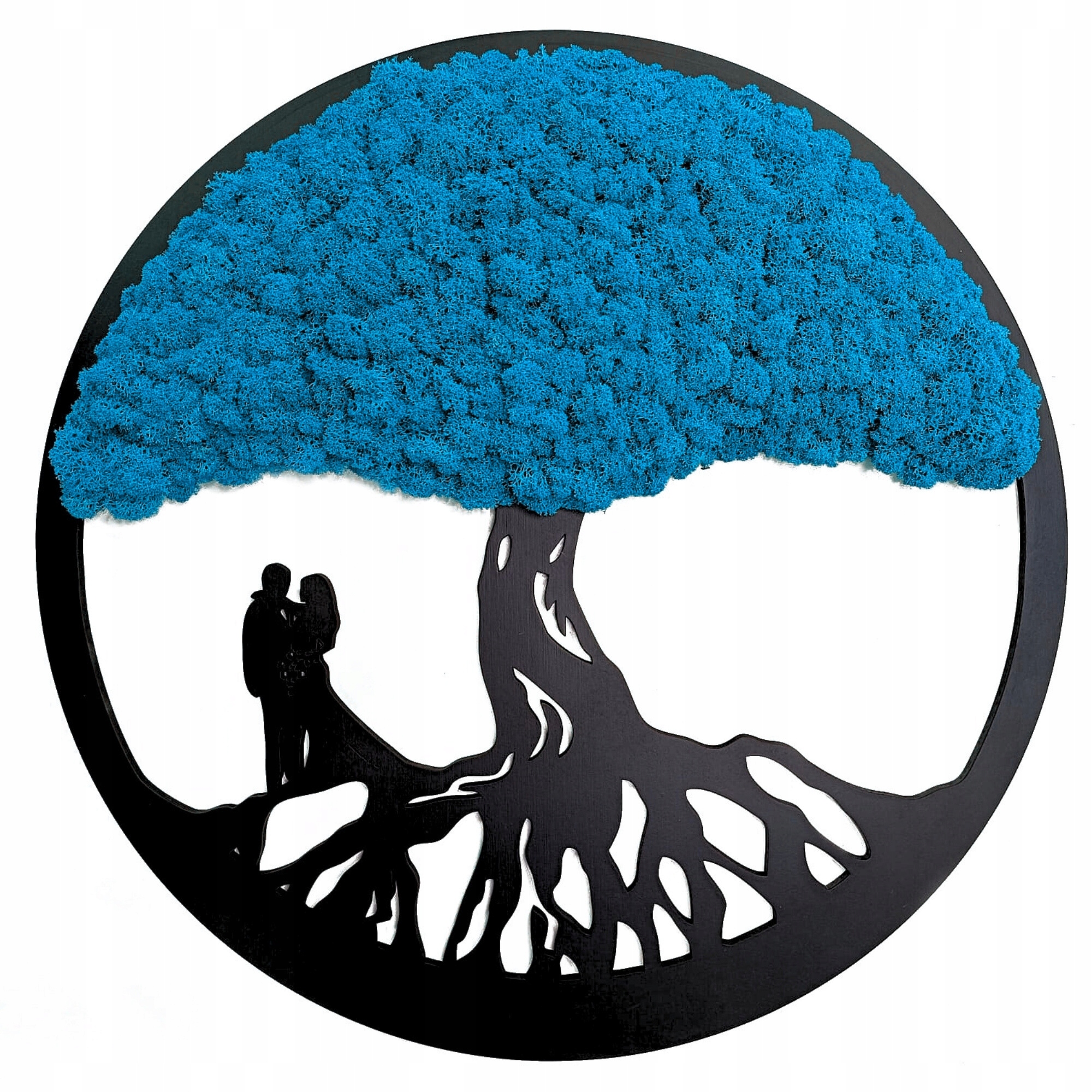 Obraz Z Mechu strom štěstí života Chrobotek 50 cm Dárek na svatba svatební hostina